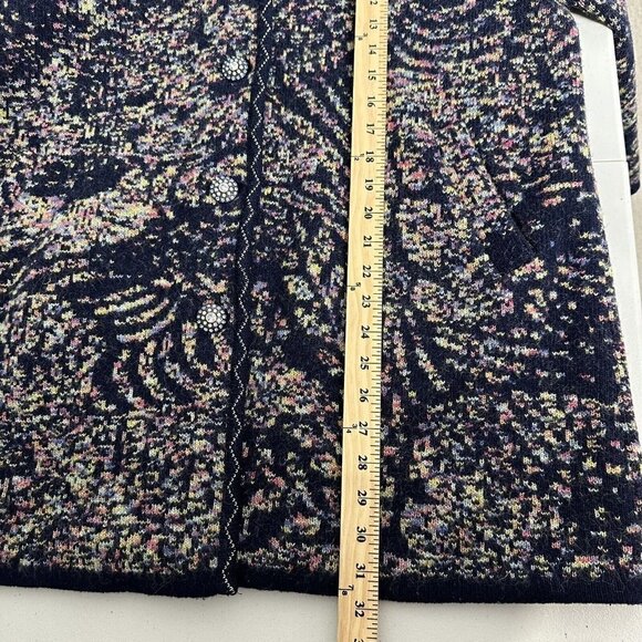 Wool Coatigan Intarsia Jeweled Buttons Cardigan Sweater Size US 2XL - Picture 15 of 16
